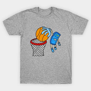 Funny cartoon basketball dunk T-Shirt